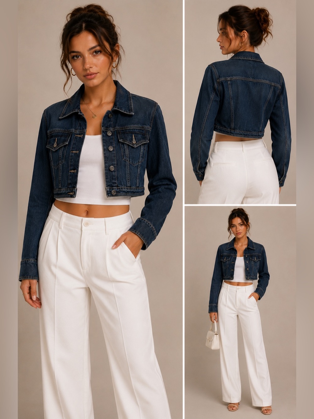Suzy Blue Cropped Denim Jacket – Size Small